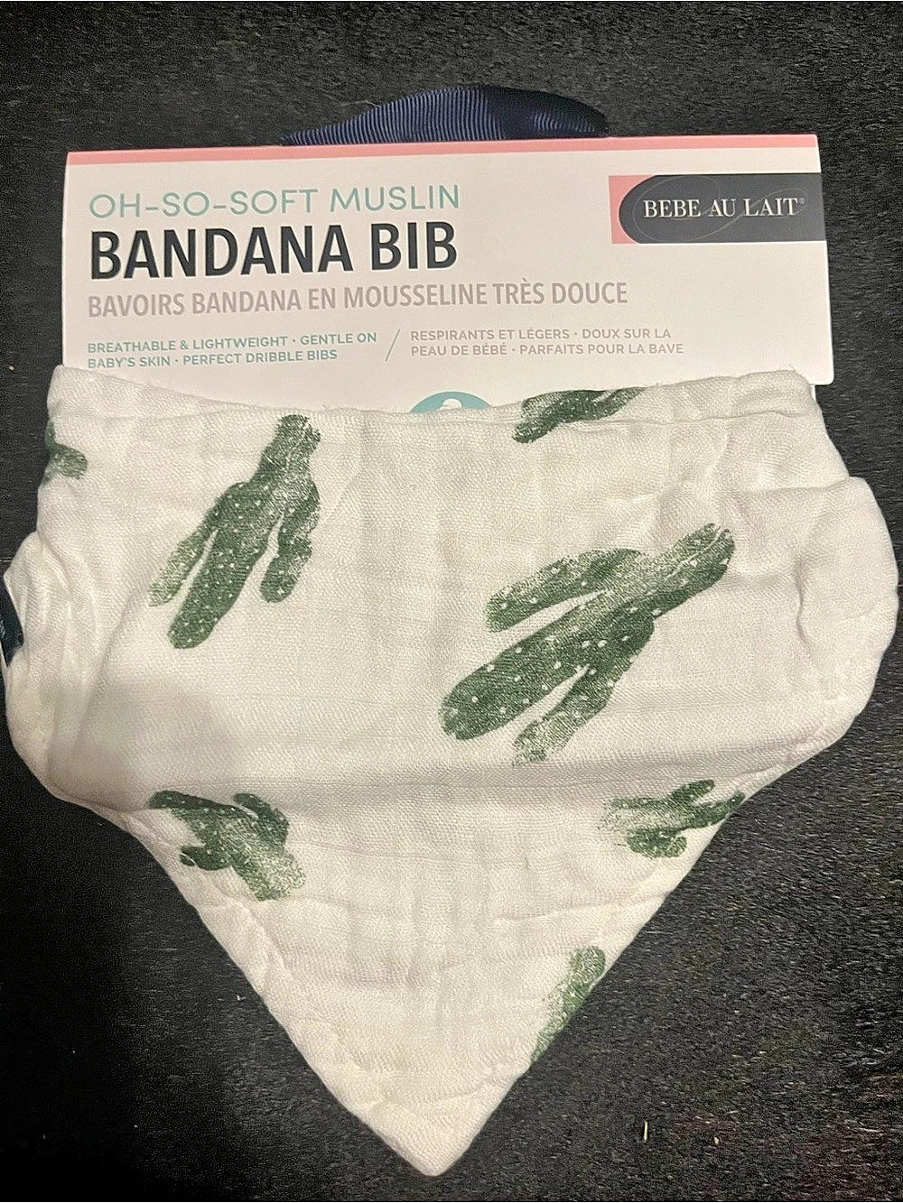 Bebe au Lait Bandana Bib Cactus Muslin NWT